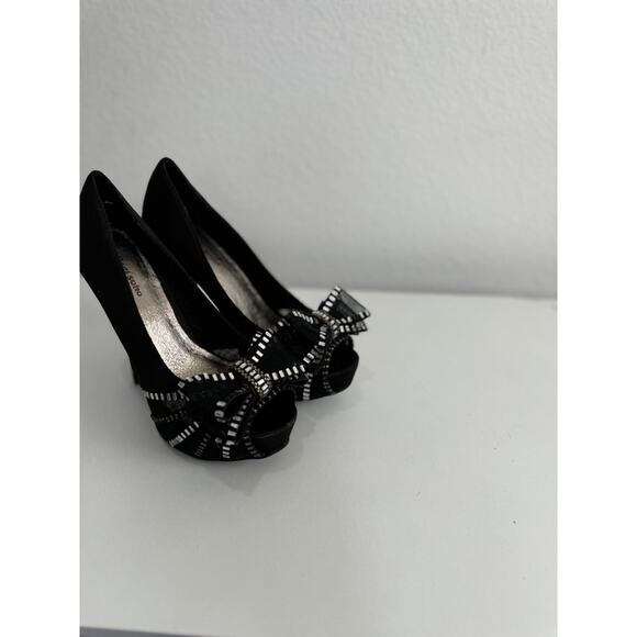 Women's Zigi Soho Black Platform Peep Toe Sheer Sexy Supreme Pumps 6.5 - Picture 6 of 12